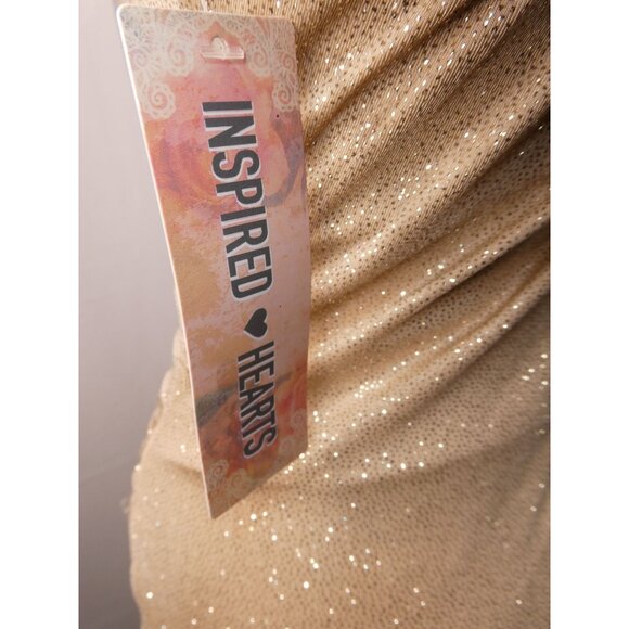 Inspired‎ Hearts Beige Glitter Dress - Picture 3 of 4